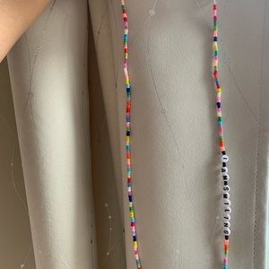 Beaded Face Mask Chain Necklace - I Am Smiling